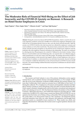 The Moderator Role of Financial Well-Being on the Effect of Job Insecurity and the COVID-19 Anxiety on Burnout: a Research on Hotel-Sector Employees in Crisis