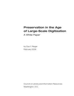 Preservation in the Age of Large-Scale Digitization a White Paper