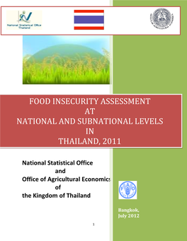 Food Insecurity Assessment at National and Sub-National Levels In