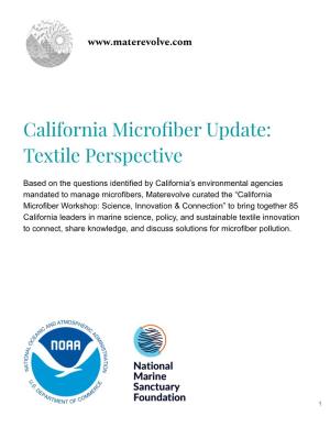 California Microfiber Update: Textile Perspective