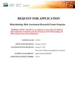 Biotechnology Risk Assessment Research Grants Program