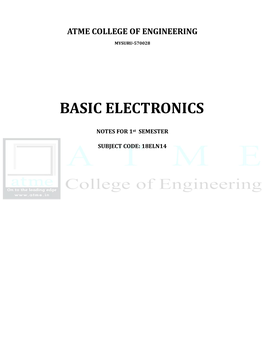 Basic Electronics 18Eln14/24