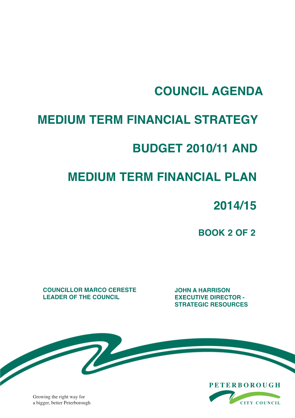 Council Agenda Medium Term Financial Strategy Budget 2010/11 And