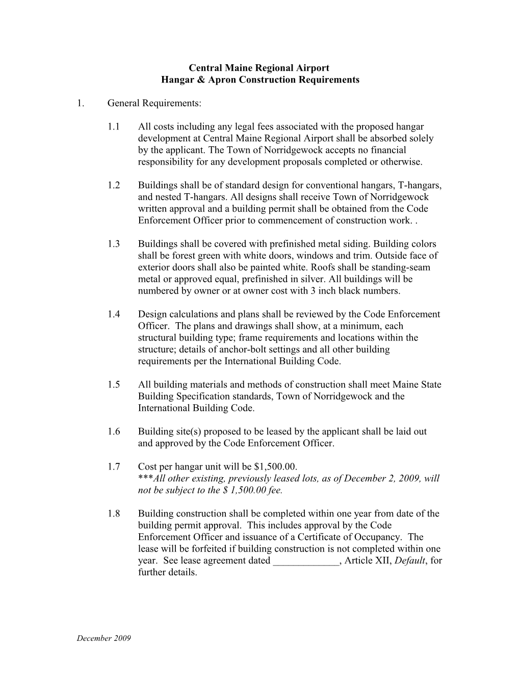 Section 2: Construction Requirements