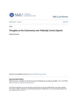 Thoughts on the Controversy Over Politically Correct Speech