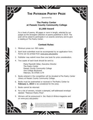 Paterson Poetry Prize Contest Rules