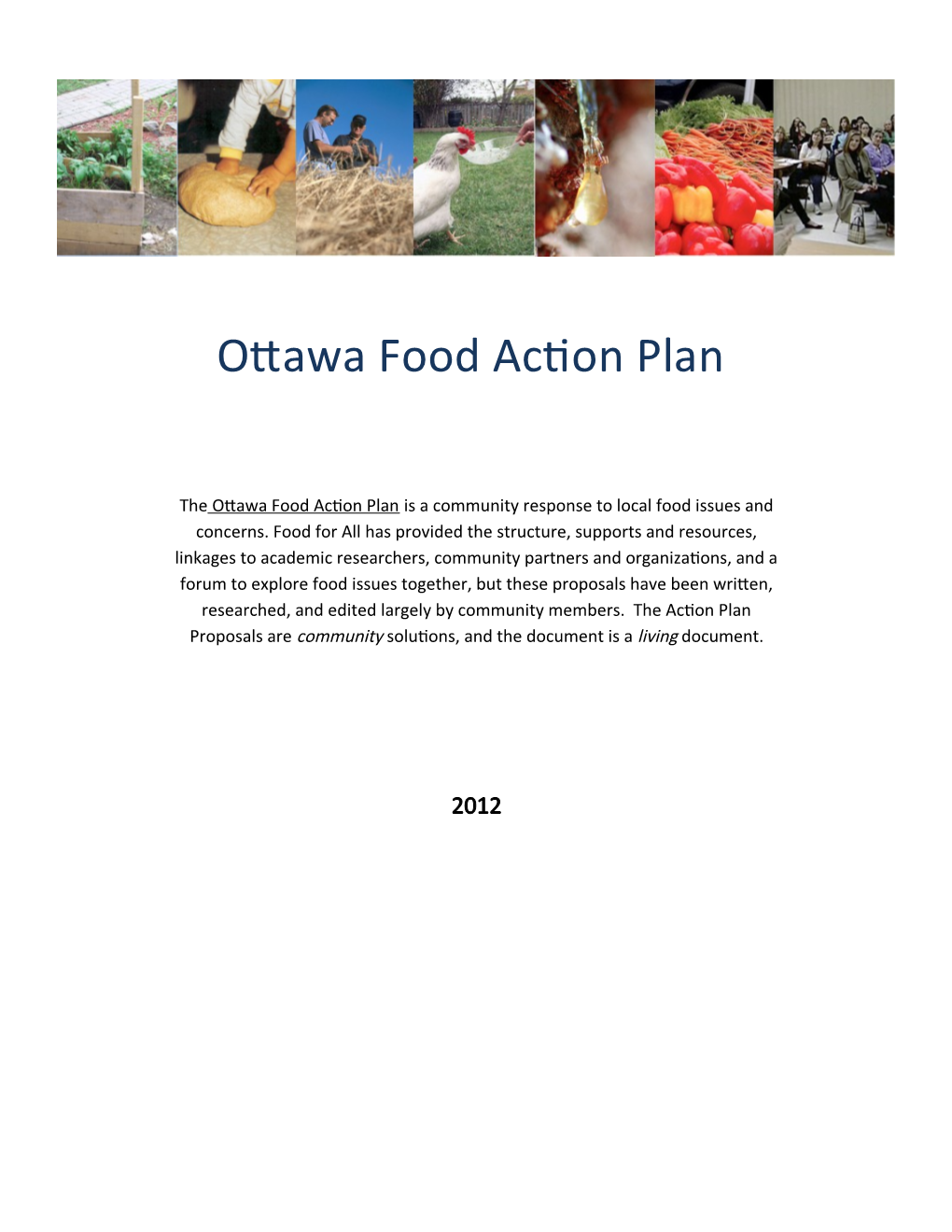 Ottawa Food Action Plan Is a Community Response to Local Food Issues and Concerns