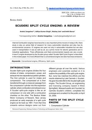 Scuderi Split Cycle Engine: a Review