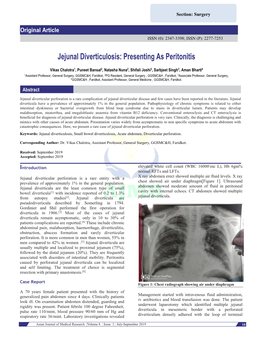 Jejunal Diverticulosis: Presenting As Peritonitis
