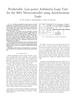 Predictable, Low-Power Arithmetic Logic Unit for the 8051 Microcontroller Using Asynchronous Logic D