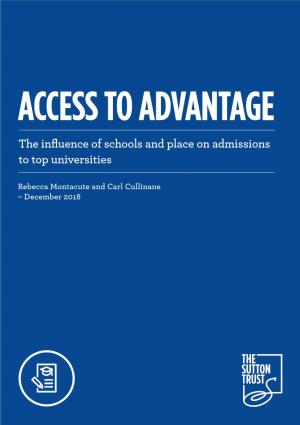 The Influence of Schools and Place on Admissions to Top Universities