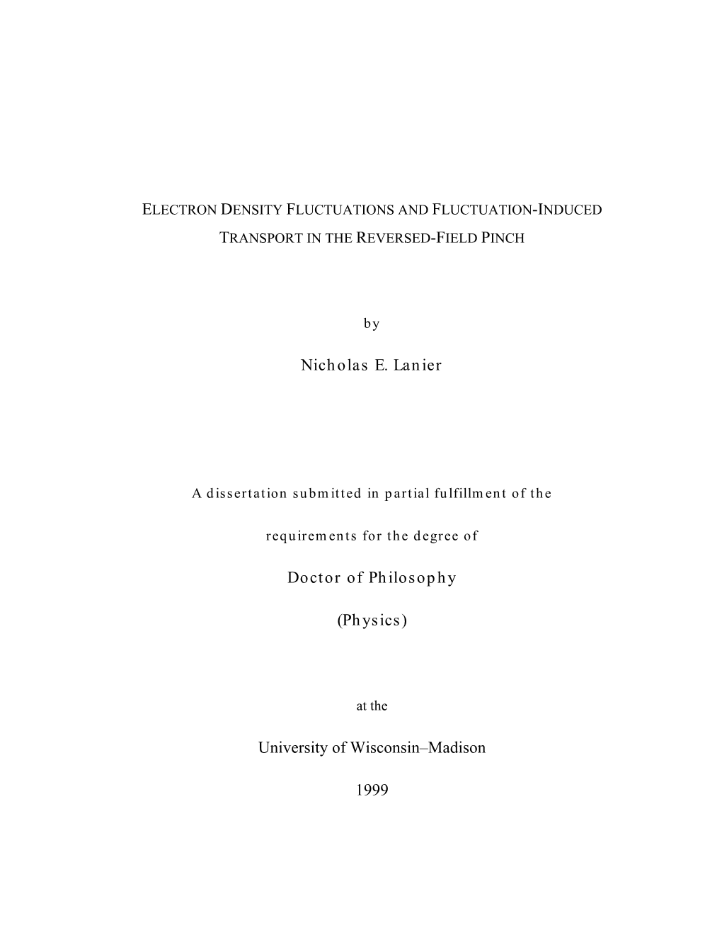 Electron Density Fluctuations and Fluctuation-Induced Transport in the Reversed-Field Pinch