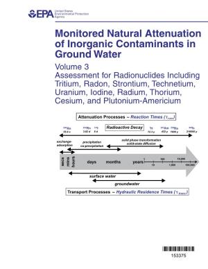 Monitored Natural Attenuation of Inorganic Contaminants in Ground