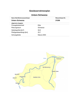 Untere Schwarza Gewässerrahmenplan