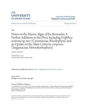Notes on the Marine Algae of the Bermudas