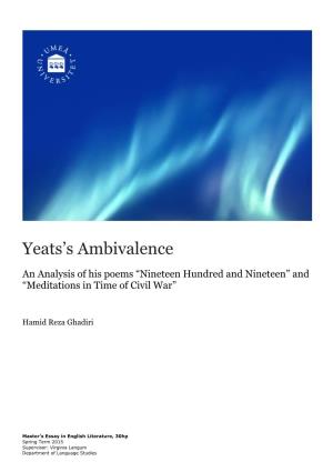 Yeats's Ambivalence