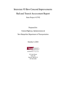 Rail and Transit Assessment Report State Project #13742