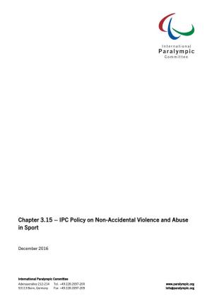 IPC Policy on Non-Accidental Violence and Abuse in Sport