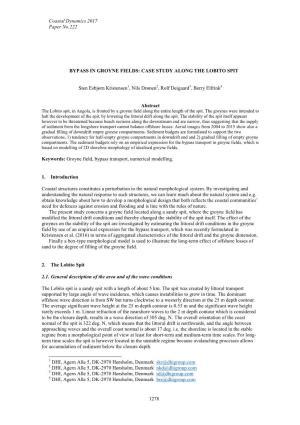 Coastal Dynamics 2017 Paper No.222 1278 BYPASS in GROYNE FIELDS: CASE STUDY ALONG the LOBITO SPIT Sten Esbjørn Kristensen1, Ni