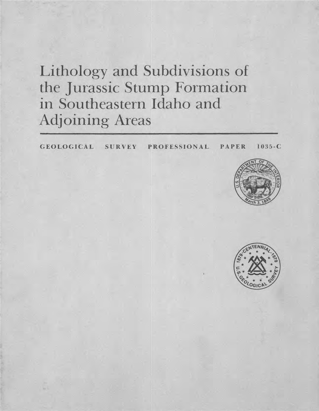 Lithology and Subdivisions of the Jurassic Stump Formation in Southeastern Idaho and Adjoining Areas