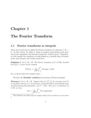 Chapter 1 the Fourier Transform