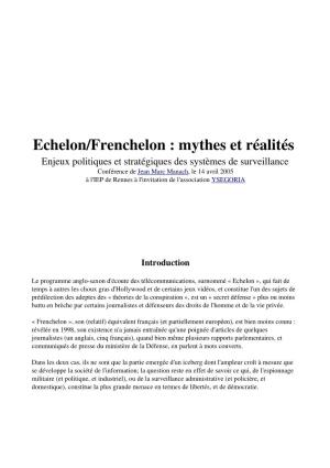 Echelon/Frenchelon : Mythes Et Réalités