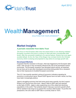 Wealthmanagement SOLUTIONS for YOUR LIFENEEDS™