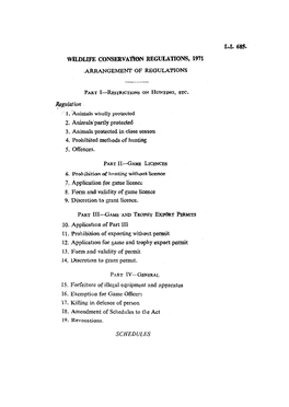 Wildlife Conservation Regulations, 1971 (L.I. 685)