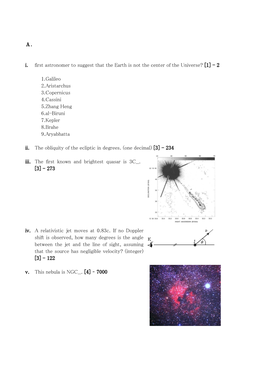 Α. I. First Astronomer to Suggest That the Earth Is Not the Center of The