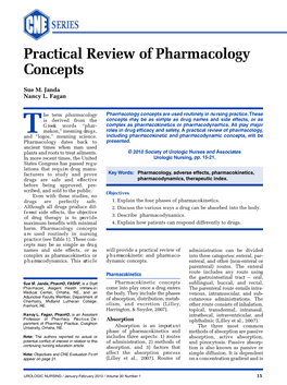 Practical Review of Pharm a C O L O G Y C O N C E P T S