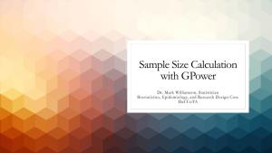 Sample Size Calculation with Gpower