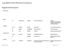 2009 MENA-OECD Ministerial Conference Registered Participants