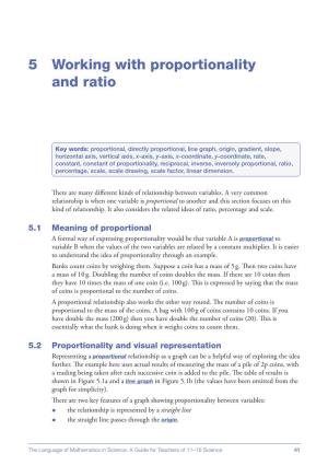 5 Working with Proportionality and Ratio