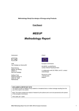 MEEUP Methodology Report