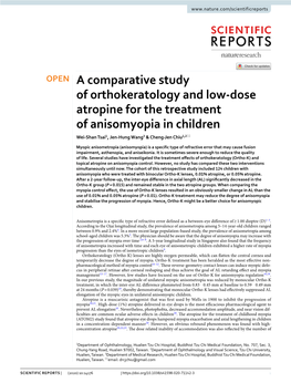 A Comparative Study of Orthokeratology and Low-Dose