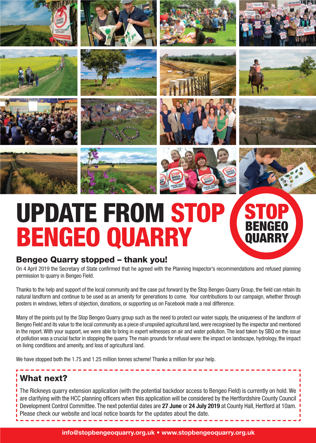Update from Stop Bengeo Quarry