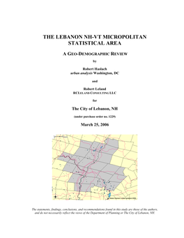 The Lebanon Nh-Vt Micropolitan Statistical Area