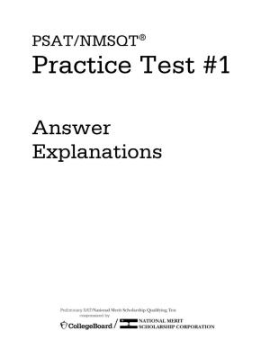 Answer Explanations: PSAT/NMSQT 2015 Practice Test #1