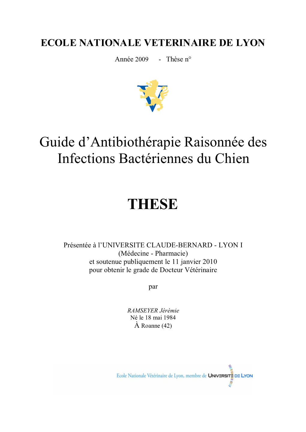 Guide D'antibiothérapie Raisonnée Des Infections Bactériennes Du Chien