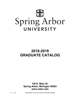 2018-2019 Graduate Catalog