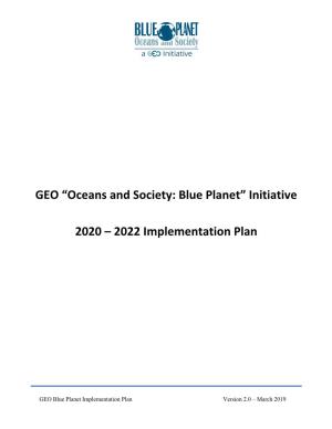 GEO “Oceans and Society: Blue Planet” Initiative 2020
