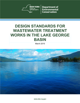 DESIGN STANDARDS for WASTEWATER TREATMENT WORKS in the LAKE GEORGE BASIN March 2015