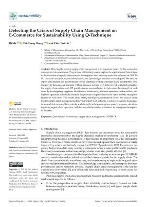 Detecting the Crisis of Supply Chain Management on E-Commerce for Sustainability Using Q-Technique