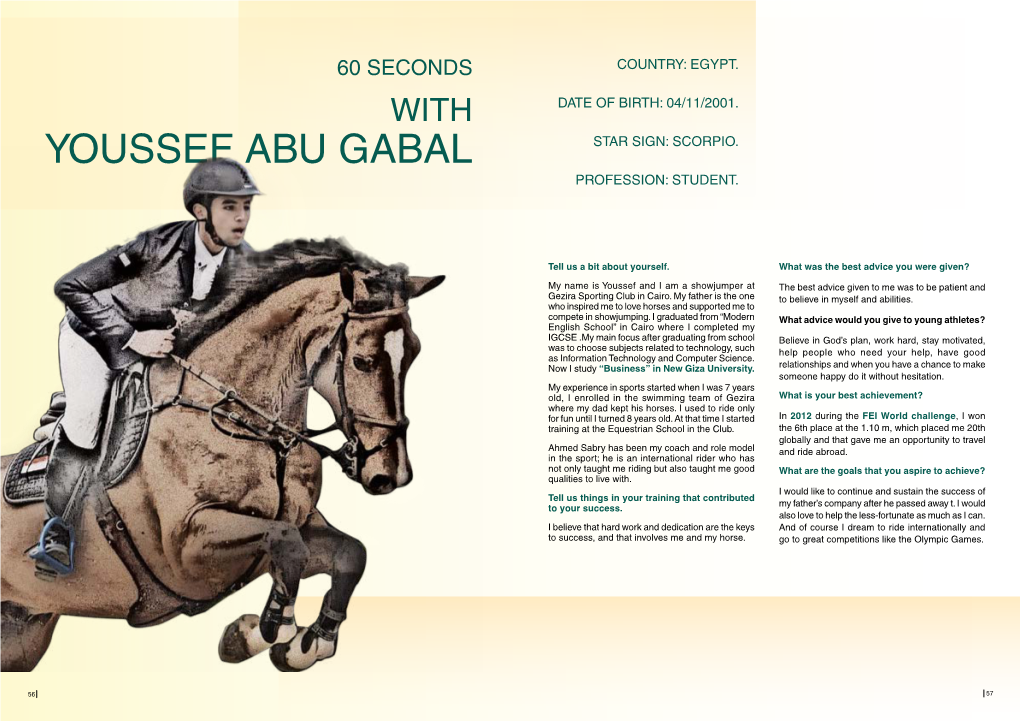 60 Seconds with Youssef Abu Gabal