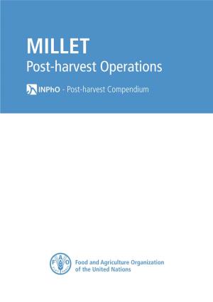 MILLET Post-Harvest Operations