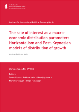 Horizontalism and Post-Keynesian Models of Distribution of Growth