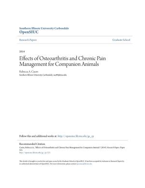 Effects of Osteoarthritis and Chronic Pain Management for Companion Animals Rebecca A