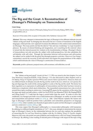 A Reconstruction of Zhuangzi's Philosophy on Transcendence