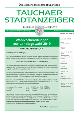 Wahlvorbereitungen Zur Landtagswahl 2019