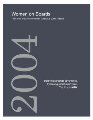 Women on Boards the Forum of Executive Women Executive Suites Initiative
